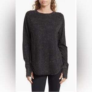 IR Zella Vintage Wash Relaxed Long Sleeve Tee in Black